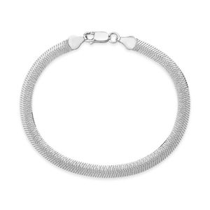 NWT Sterling Forever Flat Link Chain Bracelet, Silver Tone